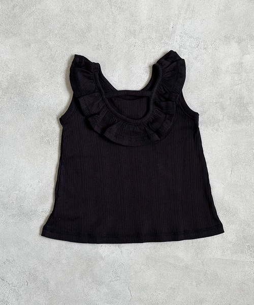 CALMIA(カルミア)の「フリルカラーノースリーブカットソー(90~150cm)(Tシャツ/カットソー・キッズ・ブラック/ラベンダー/ライトグリーン・90/100/110/120/130/140/150)」の7枚目の写真