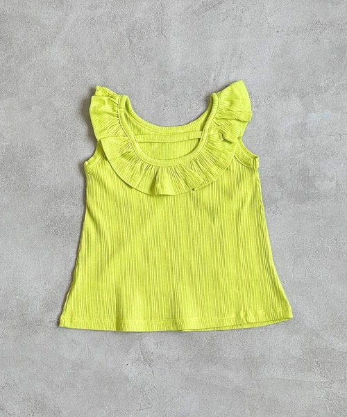 CALMIA(カルミア)の「フリルカラーノースリーブカットソー(90~150cm)(Tシャツ/カットソー・キッズ・ブラック/ラベンダー/ライトグリーン・90/100/110/120/130/140/150)」の8枚目の写真