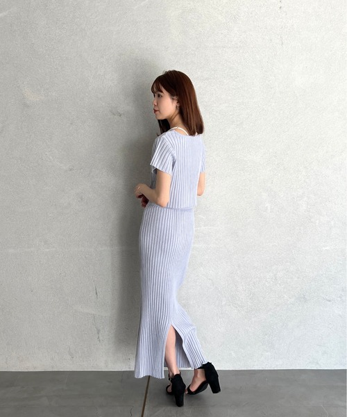 Olu.（オルドット）の「リボンリブニットセットアップ（セットアップ・レディース・チャコールグレー/ブルーグレー/ピンク・FREE）」の16枚目の写真