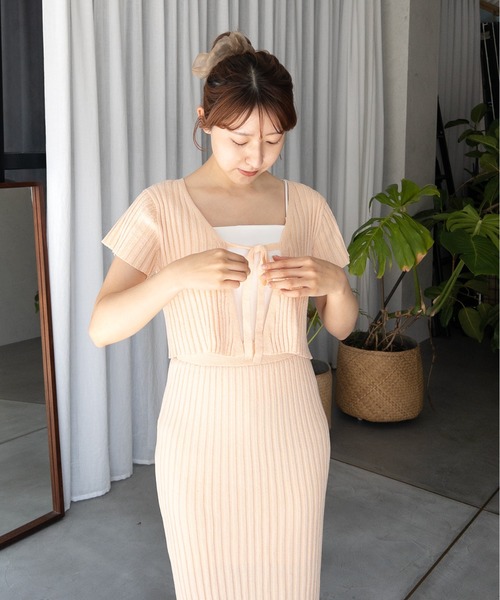 Olu.（オルドット）の「リボンリブニットセットアップ（セットアップ・レディース・チャコールグレー/ブルーグレー/ピンク・FREE）」の22枚目の写真