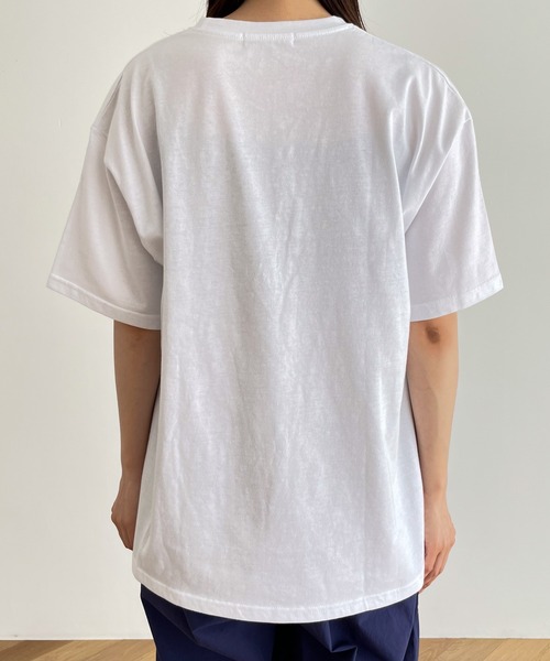 CANAL JEAN（キャナルジーン）の「El mar(エルマール) "human"オーバーサイズ半袖Tシャツ（Tシャツ/カットソー・レディース・チャコールグレー/ホワイト・ONE SIZE）」の11枚目の写真