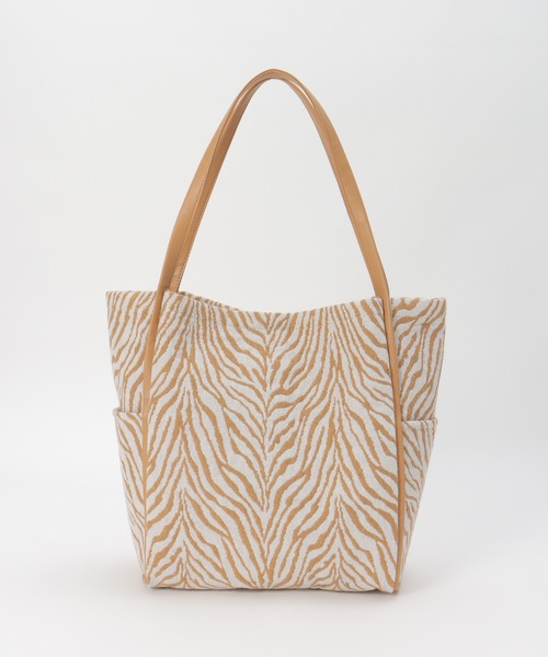 ⭐︎新入荷⭐︎ハイビスカス柄 ベージュ トートバッグ トプカピ TOPKAPI スコッチグレイン ネオレザー 縦型 A4 トート バッグ