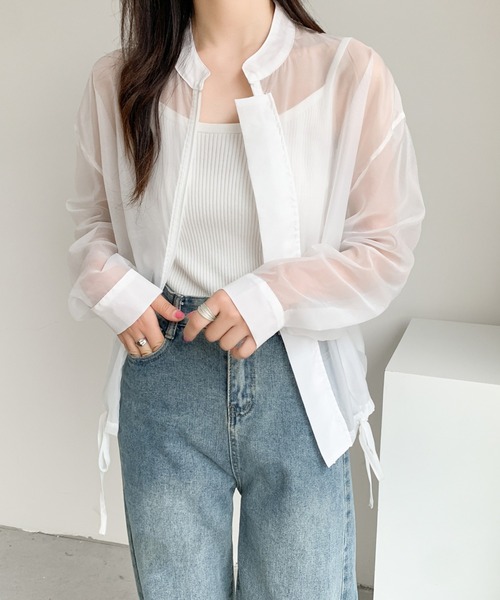 blancvert ホワイトシアーブルゾン ブランベール blancvert シアーブルゾン ジャケット ジップ