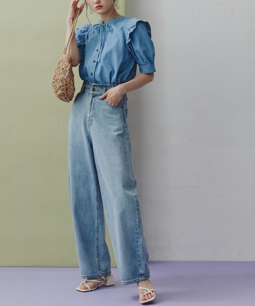 FREE'S MART（フリーズマート）の「◇デニムエッグパンツ（デニムパンツ・レディース・ライトインディゴブルー/ワンウォッシュ・MEDIUM/SMALL）」の7枚目の写真