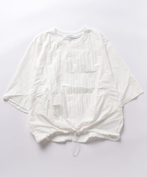 ANOTHER S(アナザーエス)の「ドローコードビッグシルエットTシャツ(Tシャツ/カットソー・レディース・ホワイト/ブラック・FREE)」の4枚目の写真