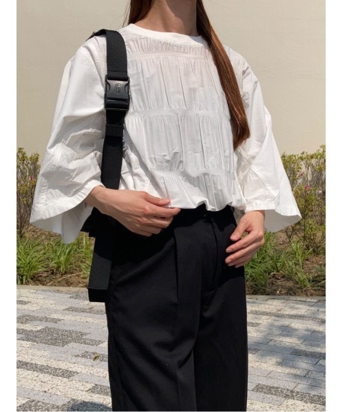 ANOTHER S(アナザーエス)の「ドローコードビッグシルエットTシャツ(Tシャツ/カットソー・レディース・ホワイト/ブラック・FREE)」の7枚目の写真