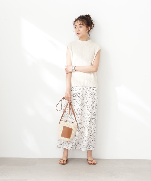 N.（N. Natural Beauty Basic）（エヌエヌナチュラルビューティーベーシック）の「◆起毛ニットタンク（ニット/セーター・レディース・オフホワイト/ブラック/イエロー・MEDIUM）」の7枚目の写真