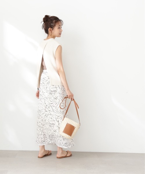 N.（N. Natural Beauty Basic）（エヌエヌナチュラルビューティーベーシック）の「◆起毛ニットタンク（ニット/セーター・レディース・オフホワイト/ブラック/イエロー・MEDIUM）」の8枚目の写真