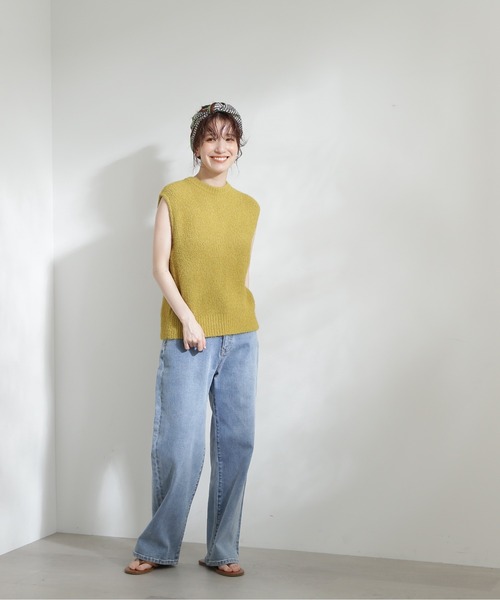 N.（N. Natural Beauty Basic）（エヌエヌナチュラルビューティーベーシック）の「◆起毛ニットタンク（ニット/セーター・レディース・オフホワイト/ブラック/イエロー・MEDIUM）」の20枚目の写真