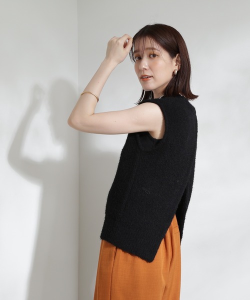 N.（N. Natural Beauty Basic）（エヌエヌナチュラルビューティーベーシック）の「◆起毛ニットタンク（ニット/セーター・レディース・オフホワイト/ブラック/イエロー・MEDIUM）」の15枚目の写真