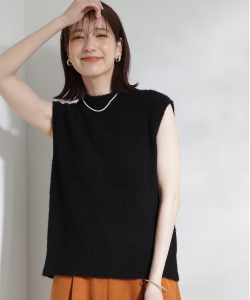 N.（N. Natural Beauty Basic）（エヌエヌナチュラルビューティーベーシック）の「◆起毛ニットタンク（ニット/セーター・レディース・オフホワイト/ブラック/イエロー・MEDIUM）」の17枚目の写真
