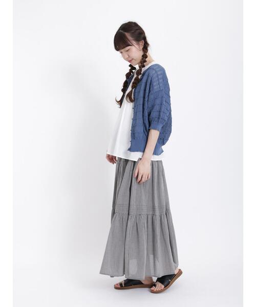 Samansa Mos2（サマンサ モスモス）の「【マシンウォッシャブル】前後着透かしカーディガン（カーディガン/ボレロ・レディース・ベージュ/ブラック/ブルー・F）」の22枚目の写真