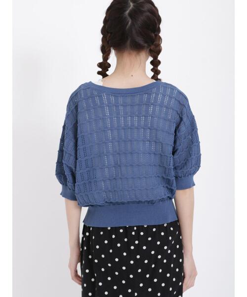 Samansa Mos2（サマンサ モスモス）の「【マシンウォッシャブル】前後着透かしカーディガン（カーディガン/ボレロ・レディース・ベージュ/ブラック/ブルー・F）」の18枚目の写真