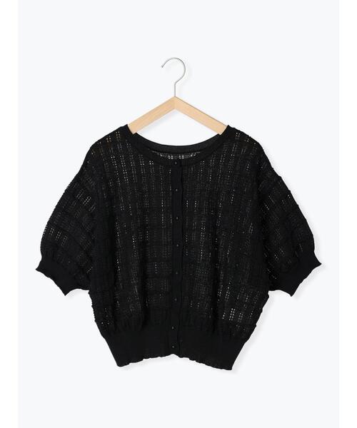 Samansa Mos2（サマンサ モスモス）の「【マシンウォッシャブル】前後着透かしカーディガン（カーディガン/ボレロ・レディース・ベージュ/ブラック/ブルー・F）」の12枚目の写真