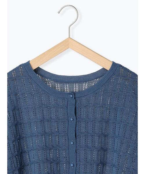 Samansa Mos2（サマンサ モスモス）の「【マシンウォッシャブル】前後着透かしカーディガン（カーディガン/ボレロ・レディース・ベージュ/ブラック/ブルー・F）」の9枚目の写真