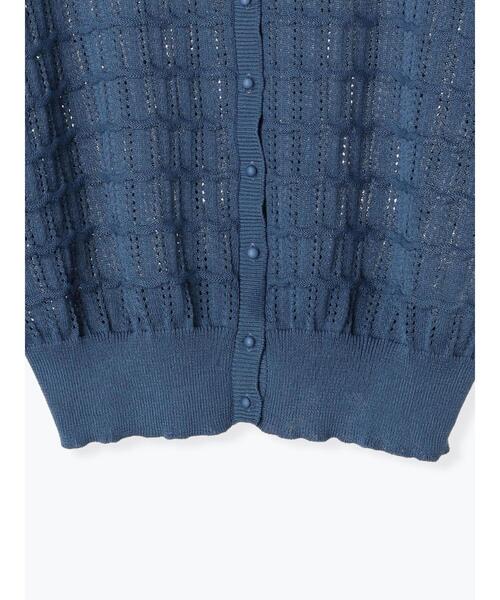 Samansa Mos2（サマンサ モスモス）の「【マシンウォッシャブル】前後着透かしカーディガン（カーディガン/ボレロ・レディース・ベージュ/ブラック/ブルー・F）」の7枚目の写真