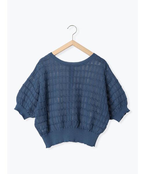 Samansa Mos2（サマンサ モスモス）の「【マシンウォッシャブル】前後着透かしカーディガン（カーディガン/ボレロ・レディース・ベージュ/ブラック/ブルー・F）」の4枚目の写真