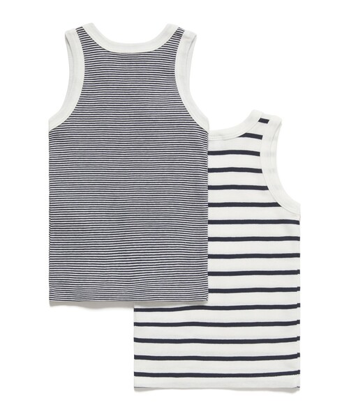 PETIT BATEAU（プチバトー）の「マリニエール＆ミラレタンクトップ２枚組（インナーウェア/肌着・キッズ・その他・8YEAR/6YEAR/10YEAR/12YEAR）」の2枚目の写真