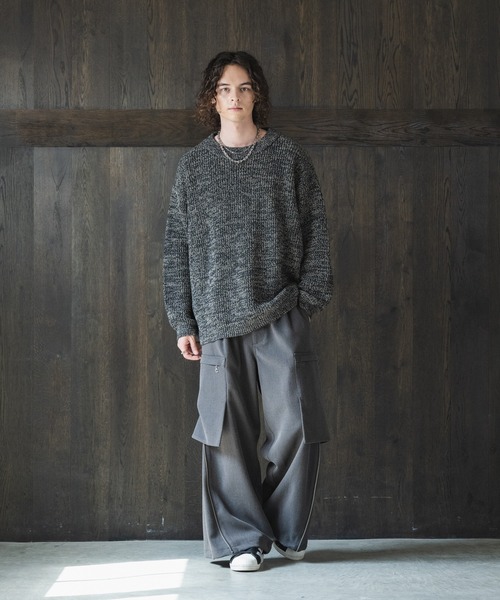 CASPER JOHN（キャスパージョン）の「Rib stitch loose knit/リブステッチルーズニット（ニット/セーター・メンズ・グリーン/チャコールグレー/ネイビー/ベージュ/ブラック/ワイン/オリーブ/ホワイト・MEDIUM/LARGE/SMALL/X-SMALL）」の15枚目の写真