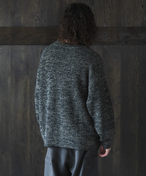 CASPER JOHN（キャスパージョン）の「Rib stitch loose knit/リブステッチルーズニット（ニット/セーター・メンズ・グリーン/チャコールグレー/ネイビー/ベージュ/ブラック/ワイン/オリーブ/ホワイト・MEDIUM/LARGE/SMALL/X-SMALL）」の12枚目の写真