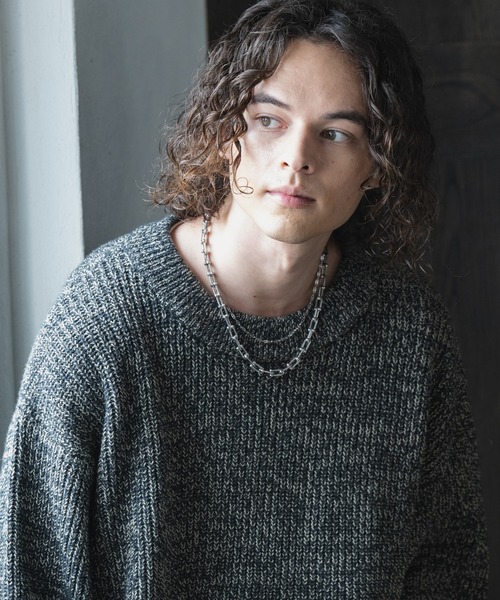 CASPER JOHN（キャスパージョン）の「Rib stitch loose knit/リブステッチルーズニット（ニット/セーター・メンズ・グリーン/チャコールグレー/ネイビー/ベージュ/ブラック/ワイン/オリーブ/ホワイト・MEDIUM/LARGE/SMALL/X-SMALL）」の14枚目の写真