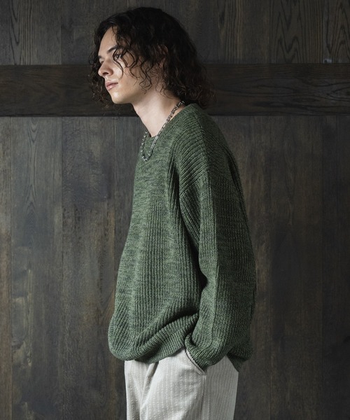 セール】Rib stitch loose knit/リブステッチルーズニット（ニット 