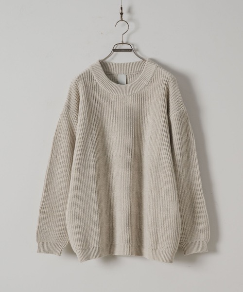 CASPER JOHN（キャスパージョン）の「Rib stitch loose knit/リブステッチルーズニット（ニット/セーター・メンズ・グリーン/チャコールグレー/ネイビー/ベージュ/ブラック/ワイン/オリーブ/ホワイト・MEDIUM/LARGE/SMALL/X-SMALL）」の19枚目の写真
