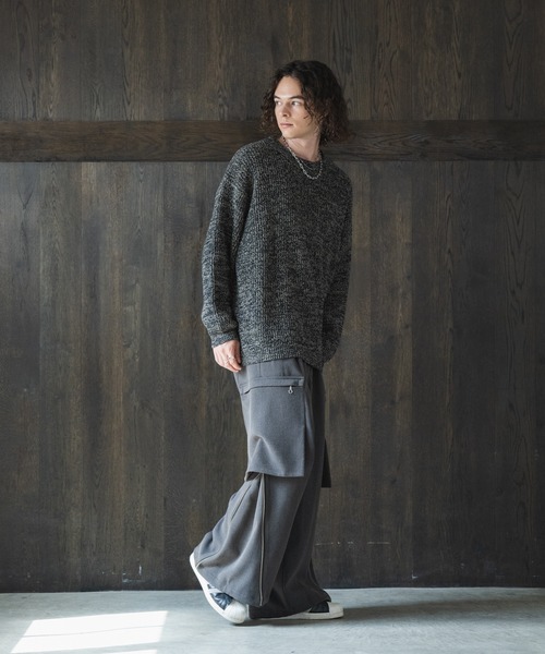 CASPER JOHN（キャスパージョン）の「Rib stitch loose knit/リブステッチルーズニット（ニット/セーター・メンズ・グリーン/チャコールグレー/ネイビー/ベージュ/ブラック/ワイン/オリーブ/ホワイト・MEDIUM/LARGE/SMALL/X-SMALL）」の17枚目の写真