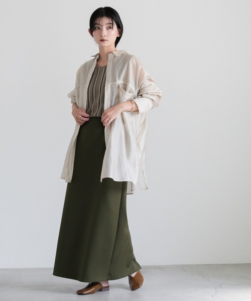 select MOCA(セレクトモカ)の「バックスリットストレッチナロースカート(スカート・レディース・アイボリー/ブラック/カーキ・SMALL/MEDIUM)」の20枚目の写真
