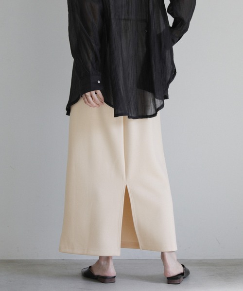select MOCA(セレクトモカ)の「バックスリットストレッチナロースカート(スカート・レディース・アイボリー/ブラック/カーキ・SMALL/MEDIUM)」の22枚目の写真