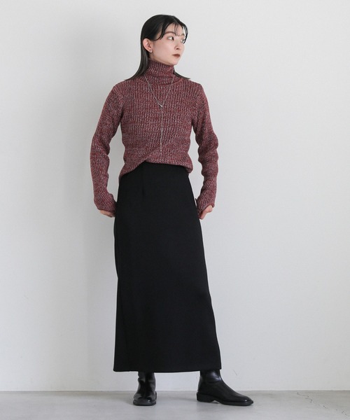 select MOCA(セレクトモカ)の「バックスリットストレッチナロースカート(スカート・レディース・アイボリー/ブラック/カーキ・SMALL/MEDIUM)」の6枚目の写真