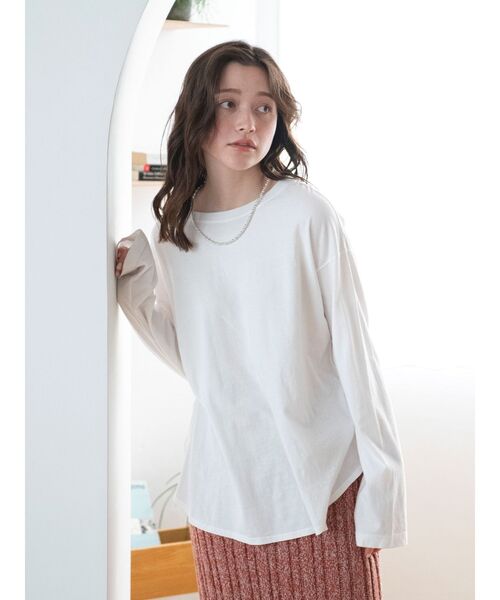 Ungrid（アングリッド）の「ラウンドロングスリーブTee（Tシャツ/カットソー・レディース・オフホワイト・FREE）」の9枚目の写真