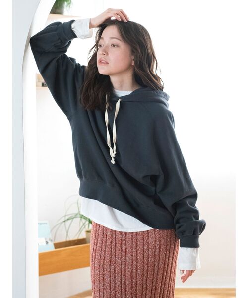 Ungrid（アングリッド）の「ラウンドロングスリーブTee（Tシャツ/カットソー・レディース・オフホワイト・FREE）」の4枚目の写真