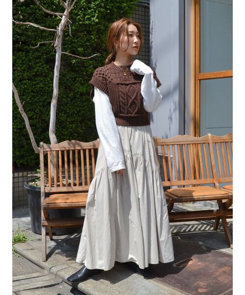 Ungrid（アングリッド）の「ラウンドロングスリーブTee（Tシャツ/カットソー・レディース・オフホワイト・FREE）」の5枚目の写真