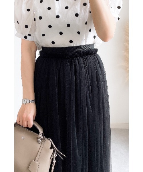 &. NOSTALGIA(アンドドットノスタルジア)の「【ZOZO限定】2wayボリュームチュールスカート(スカート・レディース・ブラック/グレイッシュベージュ・M)」の9枚目の写真