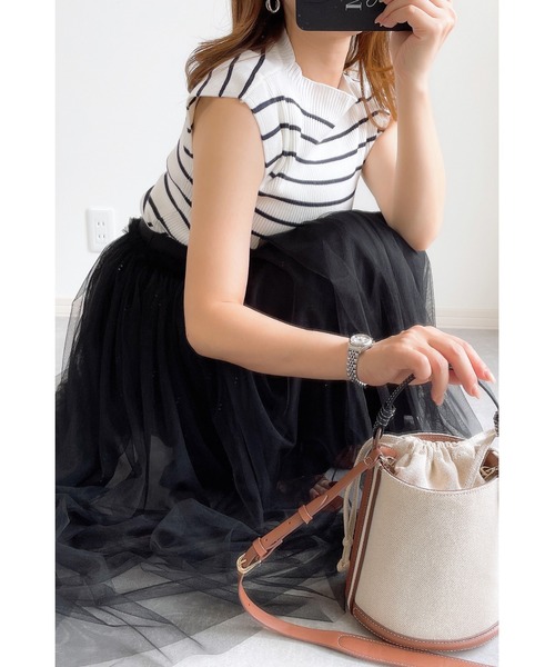 &. NOSTALGIA(アンドドットノスタルジア)の「【ZOZO限定】2wayボリュームチュールスカート(スカート・レディース・ブラック/グレイッシュベージュ・M)」の10枚目の写真