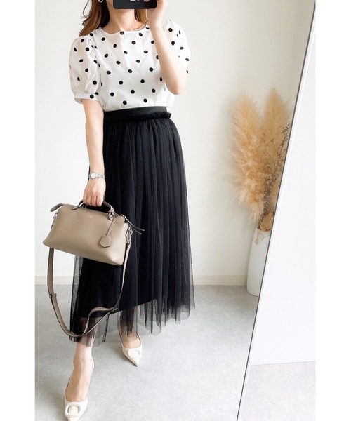 &. NOSTALGIA(アンドドットノスタルジア)の「【ZOZO限定】2wayボリュームチュールスカート(スカート・レディース・ブラック/グレイッシュベージュ・M)」の4枚目の写真