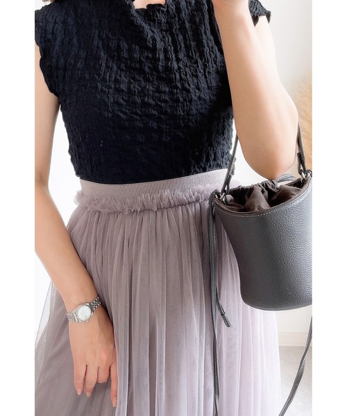 &. NOSTALGIA(アンドドットノスタルジア)の「【ZOZO限定】2wayボリュームチュールスカート(スカート・レディース・ブラック/グレイッシュベージュ・M)」の8枚目の写真