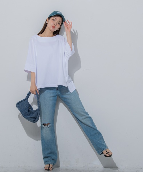 VICKY(ビッキー)の「【シンプルだからこそ着まわせる】ルーズカットプルオーバー《洗濯機で洗える》(Tシャツ/カットソー・レディース・ベージュ/ホワイト/ブラック・M)」の13枚目の写真