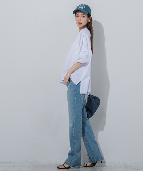 VICKY(ビッキー)の「【シンプルだからこそ着まわせる】ルーズカットプルオーバー《洗濯機で洗える》(Tシャツ/カットソー・レディース・ベージュ/ホワイト/ブラック・M)」の14枚目の写真