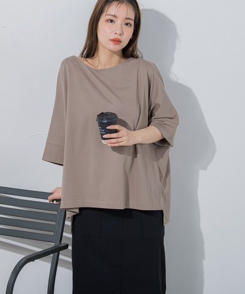 VICKY(ビッキー)の「【シンプルだからこそ着まわせる】ルーズカットプルオーバー《洗濯機で洗える》(Tシャツ/カットソー・レディース・ベージュ/ホワイト/ブラック・M)」の20枚目の写真