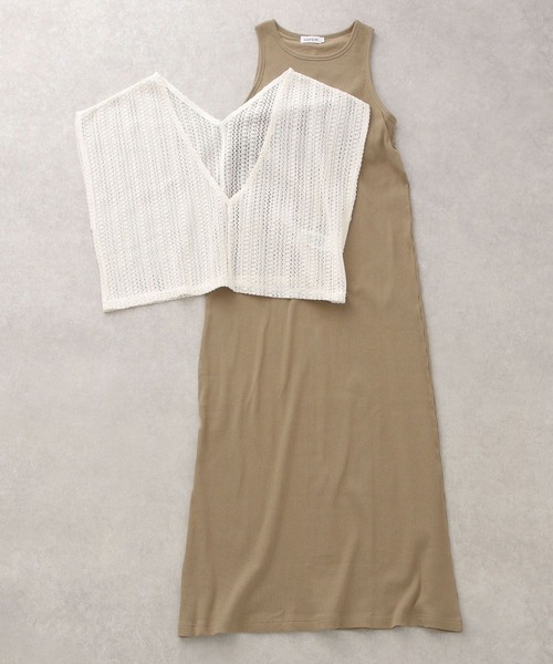 LEPSIM(レプシィム)の「メッシュプルオーバー*アメスリ2Pワンピース 966741(ワンピース・レディース・ブラック/アイボリー・FREE)」の18枚目の写真