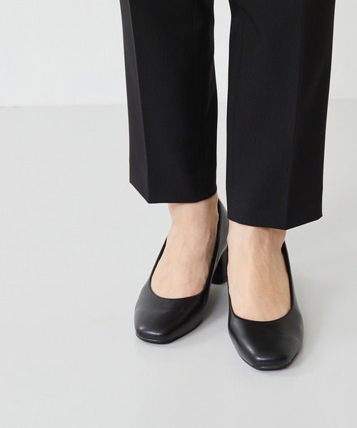 みょん♡CLANE 美品 24SS ウェッジソール スクエアパンプス 37 厚底 パンプス ウェッジソール 美脚 黒 白 レディース