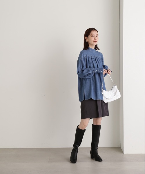 N.（N. Natural Beauty Basic）（エヌエヌナチュラルビューティーベーシック）の「◆ボウタイブラウス（シャツ/ブラウス・レディース・ブルー/ダークブルー・MEDIUM）」の17枚目の写真