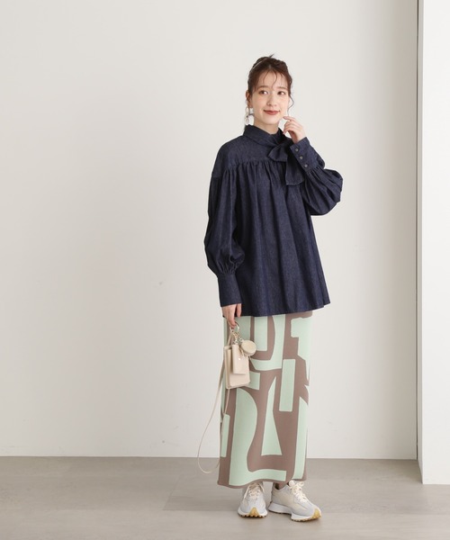 N.（N. Natural Beauty Basic）（エヌエヌナチュラルビューティーベーシック）の「◆ボウタイブラウス（シャツ/ブラウス・レディース・ブルー/ダークブルー・MEDIUM）」の20枚目の写真