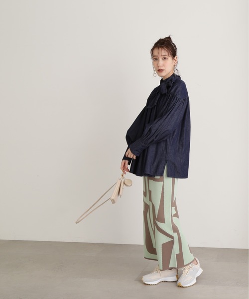 N.（N. Natural Beauty Basic）（エヌエヌナチュラルビューティーベーシック）の「◆ボウタイブラウス（シャツ/ブラウス・レディース・ブルー/ダークブルー・MEDIUM）」の9枚目の写真