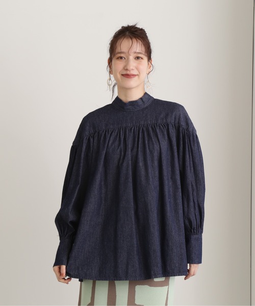 N.（N. Natural Beauty Basic）（エヌエヌナチュラルビューティーベーシック）の「◆ボウタイブラウス（シャツ/ブラウス・レディース・ブルー/ダークブルー・MEDIUM）」の18枚目の写真