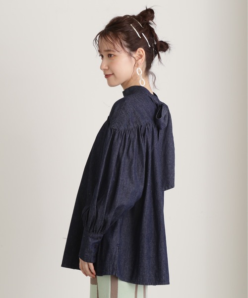 N.（N. Natural Beauty Basic）（エヌエヌナチュラルビューティーベーシック）の「◆ボウタイブラウス（シャツ/ブラウス・レディース・ブルー/ダークブルー・MEDIUM）」の16枚目の写真