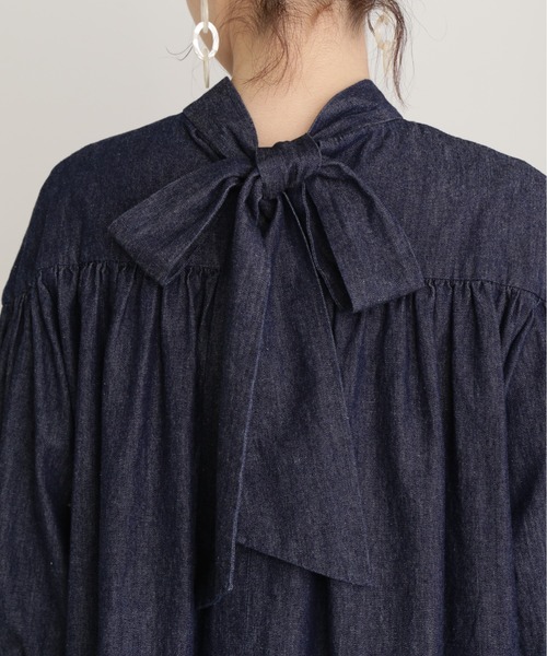 N.（N. Natural Beauty Basic）（エヌエヌナチュラルビューティーベーシック）の「◆ボウタイブラウス（シャツ/ブラウス・レディース・ブルー/ダークブルー・MEDIUM）」の21枚目の写真