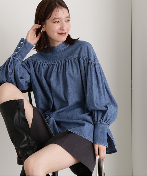 N.（N. Natural Beauty Basic）（エヌエヌナチュラルビューティーベーシック）の「◆ボウタイブラウス（シャツ/ブラウス・レディース・ブルー/ダークブルー・MEDIUM）」の10枚目の写真